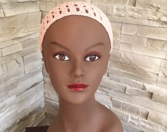 Headband rose poudré coton