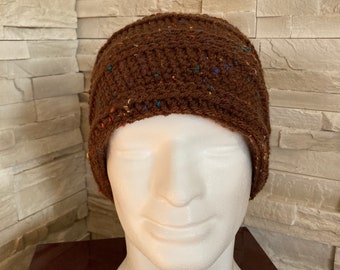 Bonnet marron chiné homme