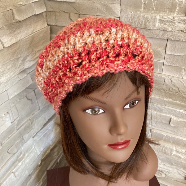 Bonnet rose orangé coton