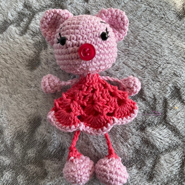 Bambola cochon rose crochet