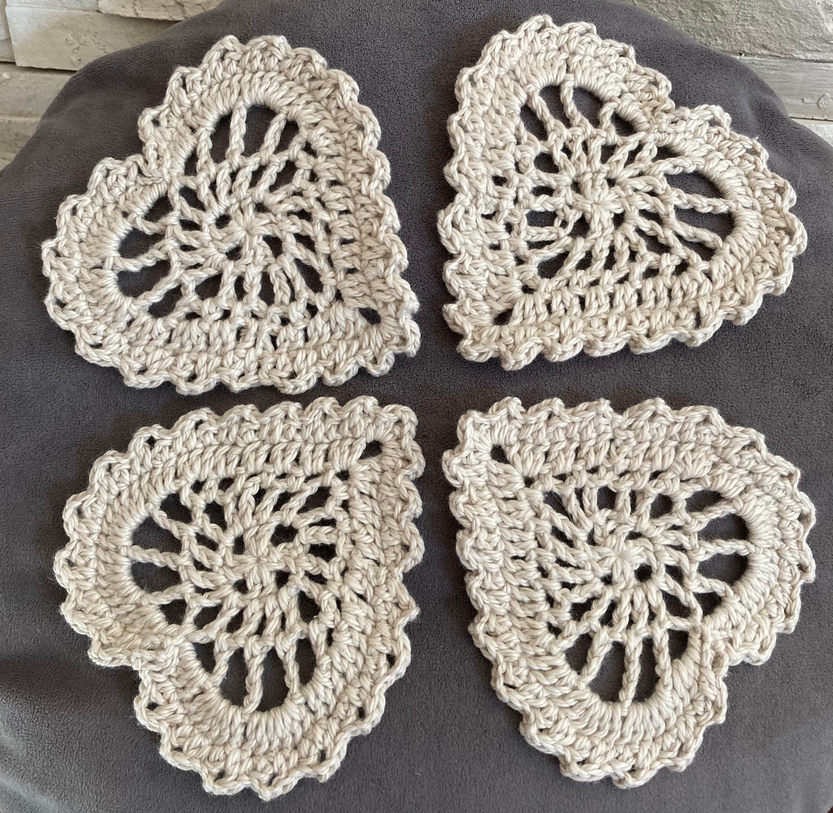 4 Sous-Verres Forme Coeur Saint Valentin Lin