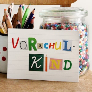 Postkarte Karte Vorschulkind Schulkind Schulanfang Einschulung 1. Klasse Einladung