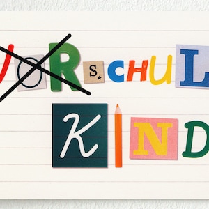 Postkarte Karte Schulkind Schulanfang Einschulung 1. Klasse Einladung