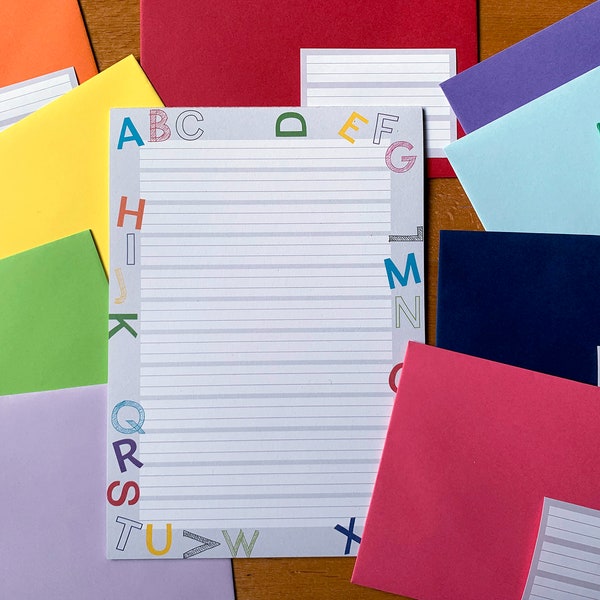 Briefpapier-Set ABC — 1. Klasse, Erstklässler, Grundschule, Vorschulkind, Einschulung, Kinder