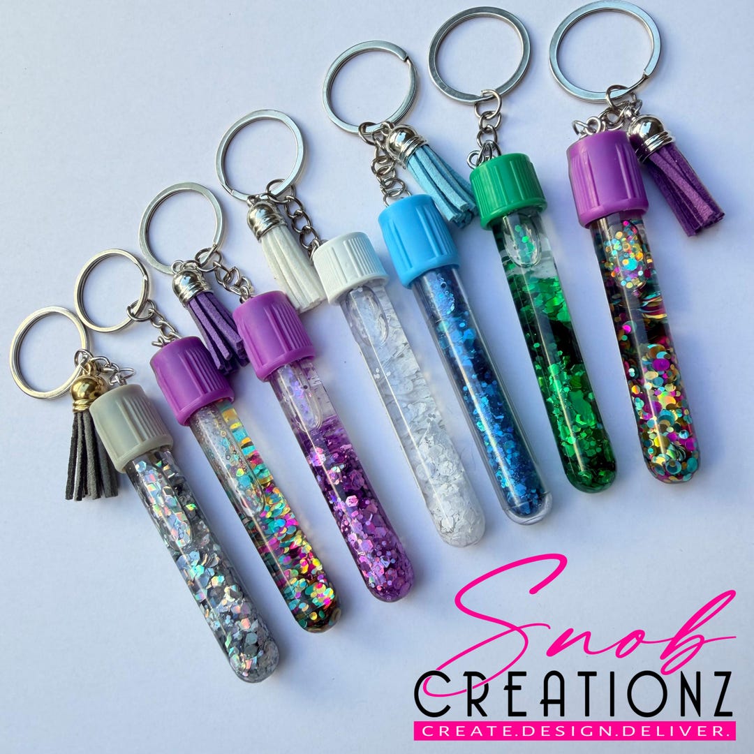 Custom Blood Vial Keychains | Glitter Vial Keychain | Nurse Gift ...