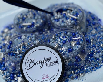 Royal Blue and Silver Custom Sprinkles