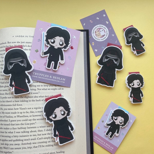 Kylo Ren Magnetic Bookmarks, featuring Ben Solo, Ben Swolo, and the Supreme Leader of the First Order himself - Inspired by a GFFA