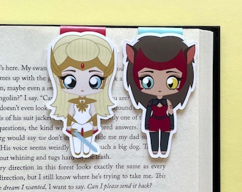 She-ra and Catra "Catradora" Magnetic Bookmark Set: Cute Fanart Bookmarks inspired by the Princess of Power | Clip Bookmark | She-Ra Gifts