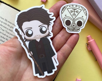 The Dresden Files - Harry Dresden & Bob the Skull Vinyl Sticker Set - inspired by the book series | Urban Fantasy | Bookish Gifts | Wizard