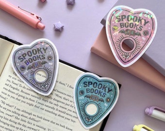 Spooky Books Talking Board Planchette Vinyl Stickers | Horror Novels | Scary Stories | Ghost Stories | Gothic Horror | Creepy Cute Stickers