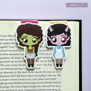 Viv and Tandri Magnetic Bookmark Set inspired by Legends & Lattes: Cute Fanart Bookmarks inspired by an Orc, Succubus, and their Coffee Shop image 2