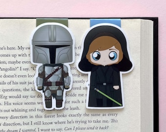 Din Djarin & Luke Skywalker "Dinluke" Magnetic Bookmark Set, inspired by The Mandalorian: Space Dads from a GFFA