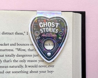 Ghost Stories Magnetic Bookmark - Talking Board Spirit Planchette | Horror Lovers | Bookish Gifts | Spooky Books | Pastel Goth | Holographic