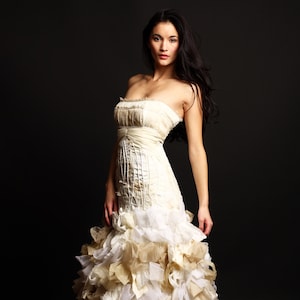 Wedding Dress, 100% Silk Wedding Dress, Boho Wedding Gown, Ivory Wedding Dress, Beach Wedding Dress, Silk Ruffles, Silk Organza, USA Made