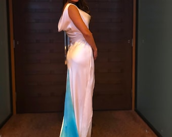 Bias Cut Robe de mariée, Robe de mariée en soie, Robe de mariée Ombre, Robe de mariée élégante, Robe de mariée gaine, Robe de mariée Cou de capot