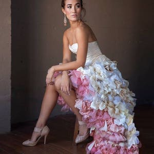 Boho Wedding Dress, Beach Wedding Dress, Pink Wedding Dress, Ombre Wedding Dress, Artistic Wedding Dress, Bridal Gown, Unique Wedding Dress