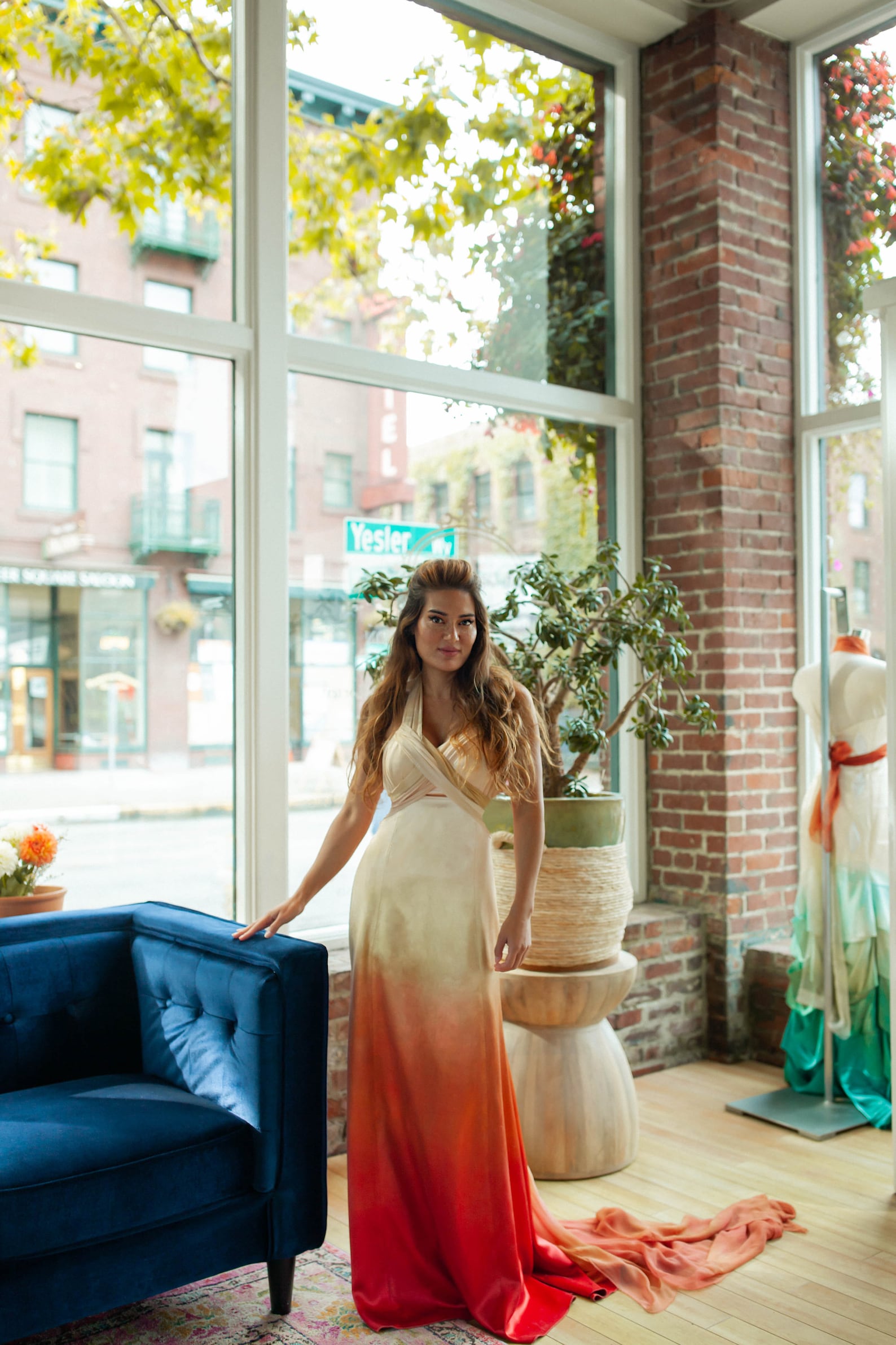 Ombre Wedding Dress Red Wedding Dress Silk Wedding Dress Etsy