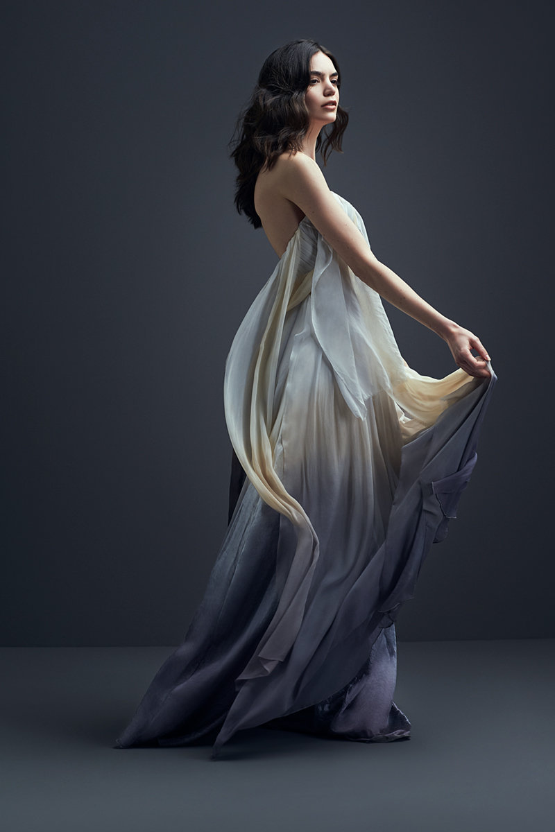 grey ombre wedding dress Unique Grey Blue Chiffon Off Shoulder Wedding Dresses, Bridal Gown, MW592