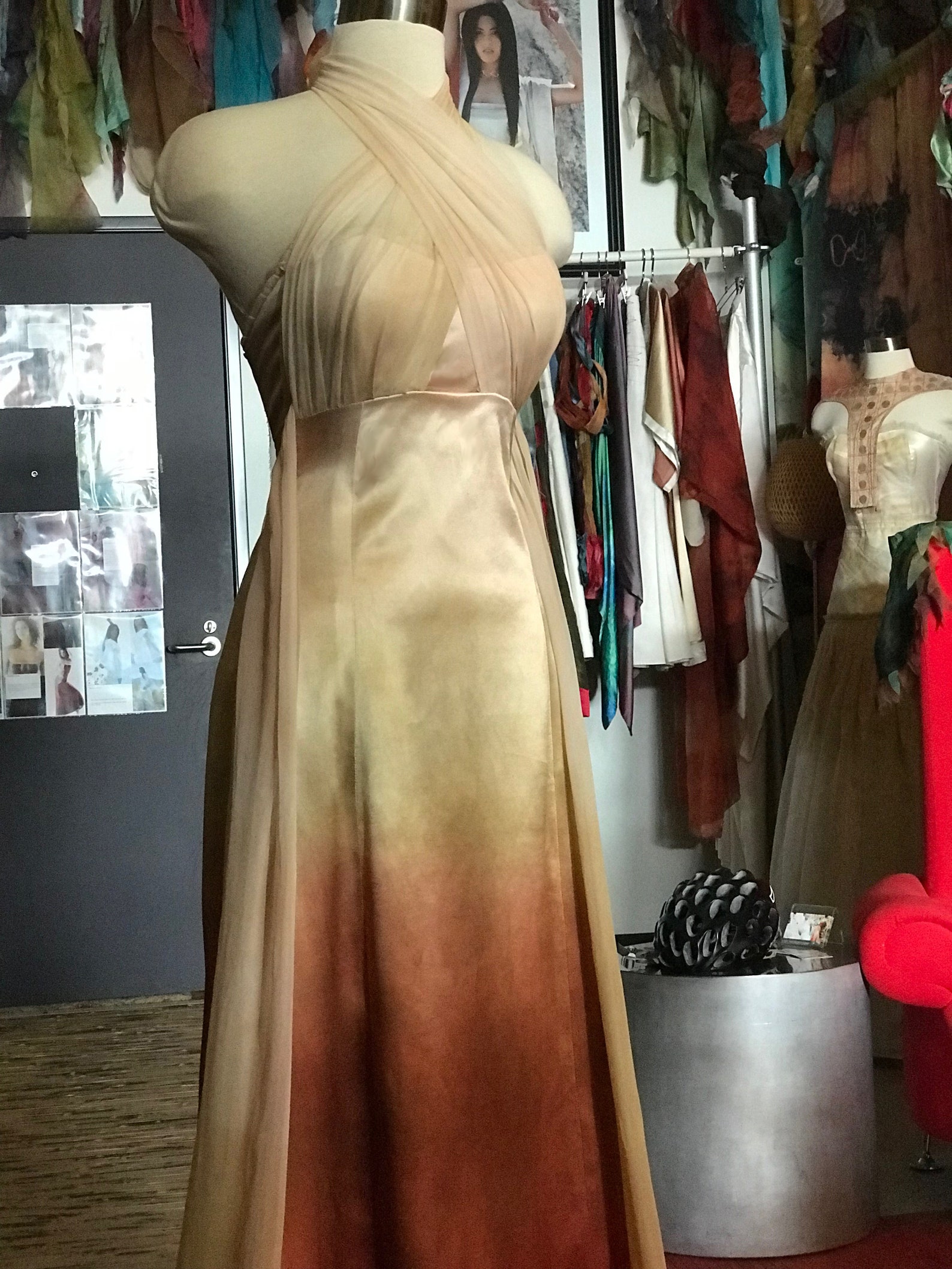 Ombre Wedding Dress Red Wedding Dress Silk Wedding Dress Etsy