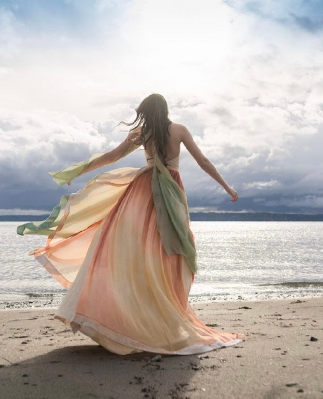 Ombre Wedding Dress, Mulberry Silk Wedding Dress, Pure Silk Wedding Dress, Boho Wedding Dress, Wedding Dress, Beach Wedding Dress, Halter Ombre Wedding Dress, Mulberry Silk Wedding Dress, Pure Silk Wedding Dress, Boho Wedding Dress, Wedding Dress, Beach Wedding Dress, Halter
