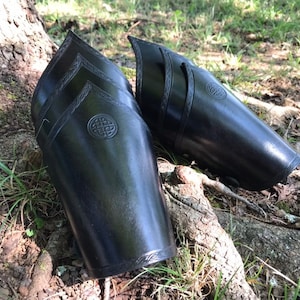 Black Knight Leather Bracers