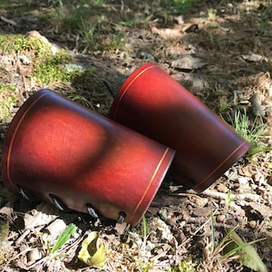 Brown Short Leather Bracers