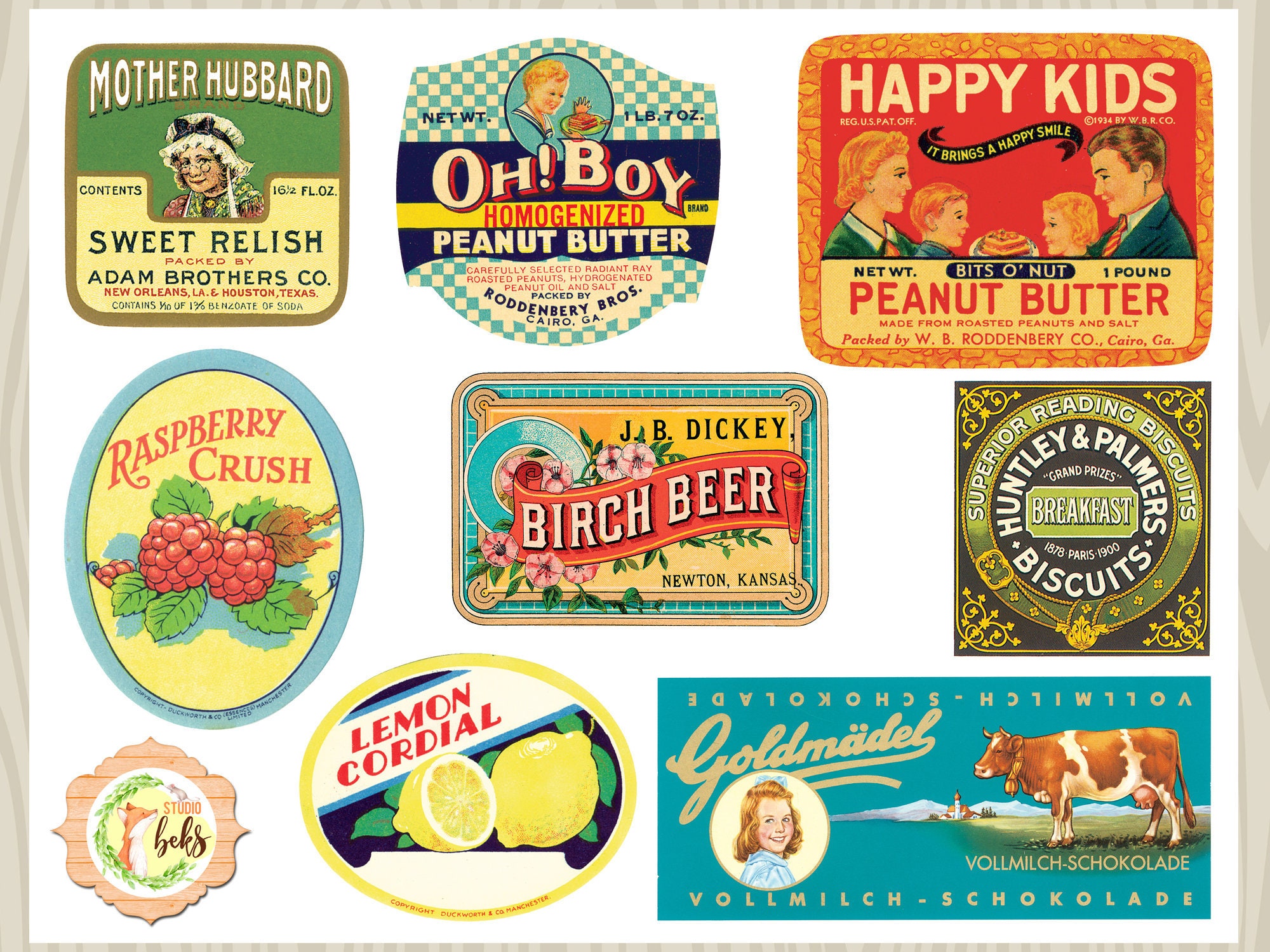 printable vintage food labels