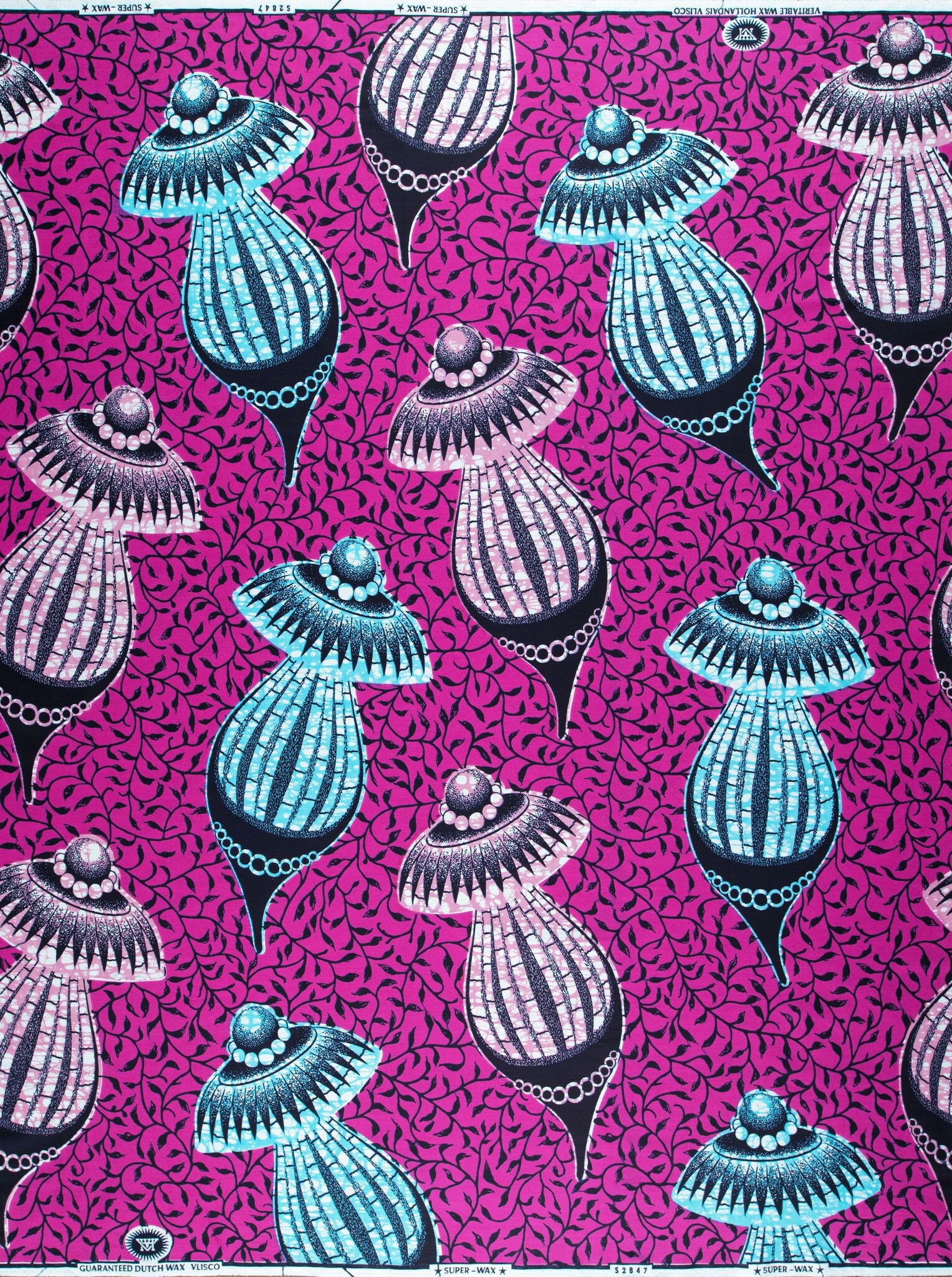 Authentic Vlisco Super Wax dutch Wax african Wax hot Pink blue Geometric Pattern 6 Yards pagne Africaine super Quality Hollandais Ankara 03 Etsy