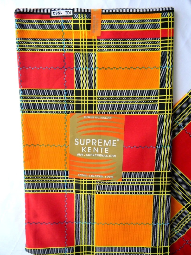 Supreme Kente Print Fabric African Kente Fabric African FabricVabriant Color Ankara Kente6 yardsPagne AfricaineDansikiCraftKT008