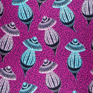 Authentic Vlisco Super Wax/Dutch Wax/African Wax/Hot Pink&Blue Geometric Pattern 6 Yards/Pagne Africaine/Super Quality Hollandais Ankara/#01