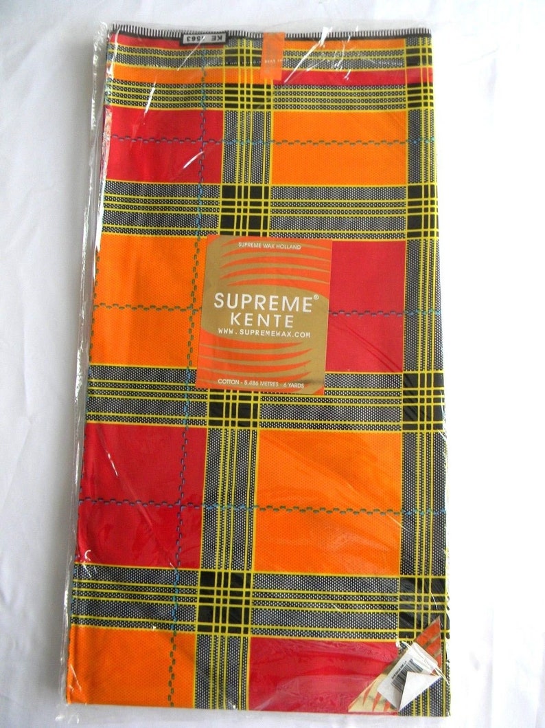 Supreme Kente Print Fabric African Kente Fabric African FabricVabriant Color Ankara Kente6 yardsPagne AfricaineDansikiCraftKT008