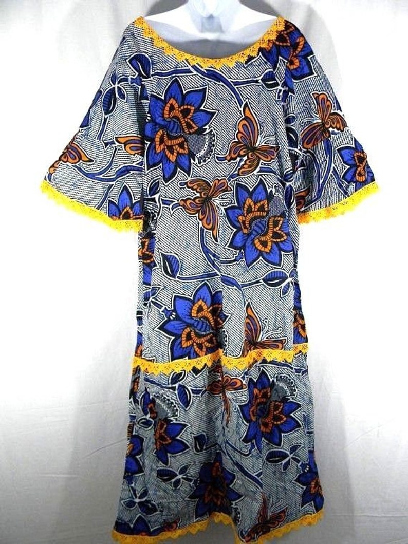 Women's African Ankara Print Wax Dress - Tribal Casual Dress With Elastic Smock Bodice, X-Large, Colorful Traditional Pattern - View #3