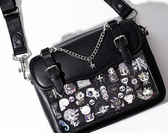 The Kusari Crossbody Ita Bag - V2 - Ita bag Crossbody - Pin Display - Black