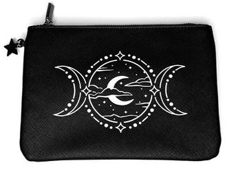 Moon Zipper Pouch | Goth Gift | Witchy | Lunar | Pencil Case