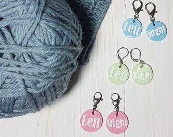 Stitch markers set, Yarn marker, Right and Left, crochet, knitting