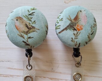 Pretty birds 38mm nurses retractable ID badge holder