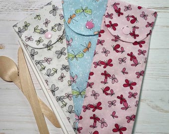 Travel cutlery pouch, toothbrush pouch, pencil case, reusable and plastic free