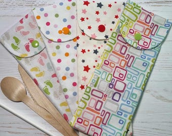 Travel cutlery pouch, toothbrush pouch, pencil case, crochet hook pouch, reusable and plastic free