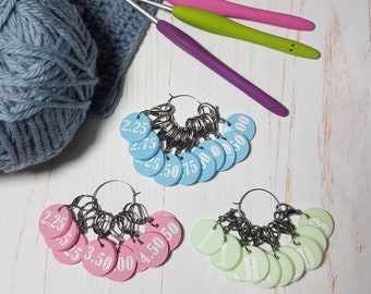 Stitch markers set, Yarn marker, Hook size set, crochet