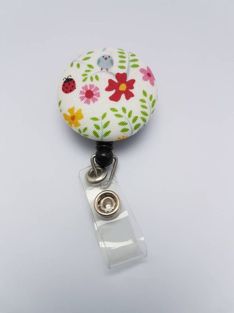 Retractable ID Badge Holder Nurses Name Badge Teacher Fabric Etsy