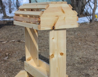 Rustic wooden Pine saddle rack