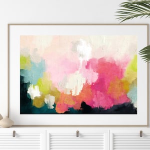 Bunt Farbenfrohe Abstrakte Malerei Kunst Druck: Moderne Küsten Dekor (Digitaler Download)