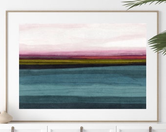 Colorful Abstract Coastal Landscape Art Print (Digital Download)