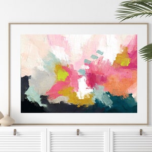 Farbenfrohe Abstrakte Malerei: Moderne Küsten Kunst (Digitaler Download)