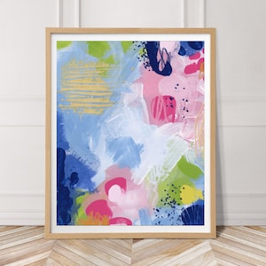 Rosa und Blau - Kunstdruck: Modernes Kinderzimmer Dekor (Digitaler Download)