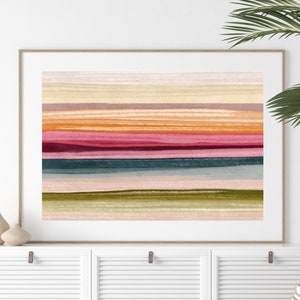 Colorful Abstract Art Printable Wall Art Painting Downloadable Art Minimalist Tropical Stripes Print Wall Art Beach House Coastal Art