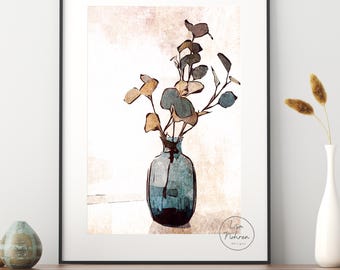 Vintage Botanical Kitchen Print - Neutral Floral Wall Art - Farmhouse Decor