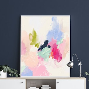 Pastell Abstrakte Kunst Druck: Bunte minimalistische Malerei (Digitaler Download)