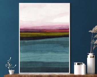 Colorful Abstract Landscape Art Printable Wall Art Painting Downloadable Art Minimalist Bold Print Modern Painting Contemporary Wall Art