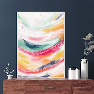 Colorful Modern Abstract Art Painting Downloadable Printable Wall Art Print Art Brush Strokes Contemporary Abstract Art Wall Decor